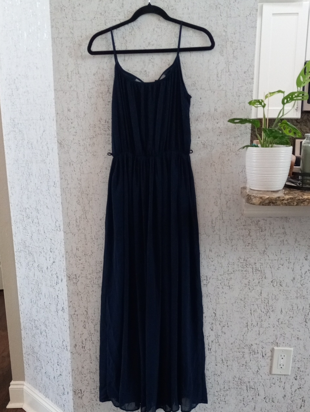 Papaya Navy Blue Spaghetti-Strap Maxi Dress Dont Have Belt Size S